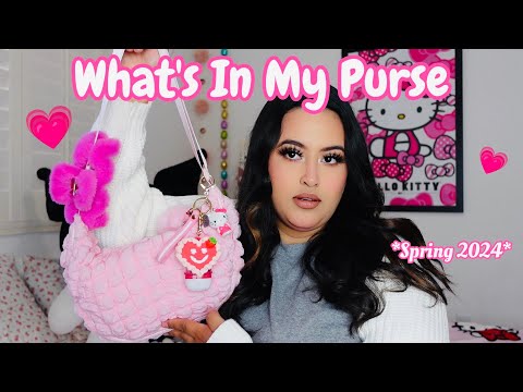 What's in my Purse? 🩵 Spring 2024 🌷 | Pink Target Puffer Purse 👜