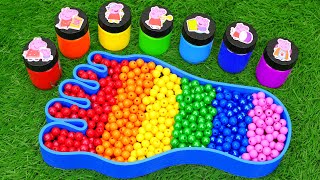 Satisfying Video l How to make Rainbow Foot in Bathtub with Mixing Magic Beads Cutting ASMR