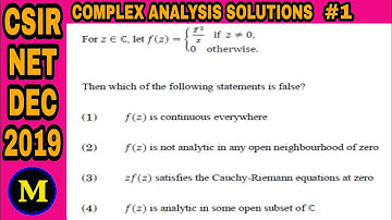 CSIR NET DEC 2019 COMPLEX ANALYSIS