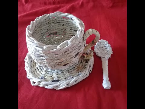 COMO HAGO PLATO, TAZA Y CUCHARA DE PAPEL RECICLADO DE REVISTAS