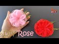 Organza rose  | David Austin | Ribbon craft| Handmade brooch - Hana DIY