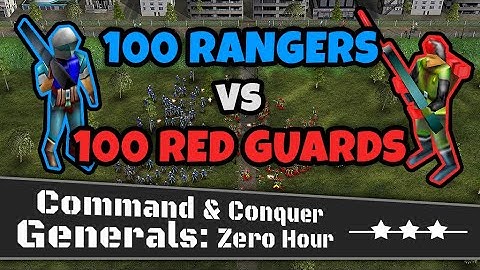 100 USA Rangers VS 100 China Red Guards | C&C: Generals Zero Hour