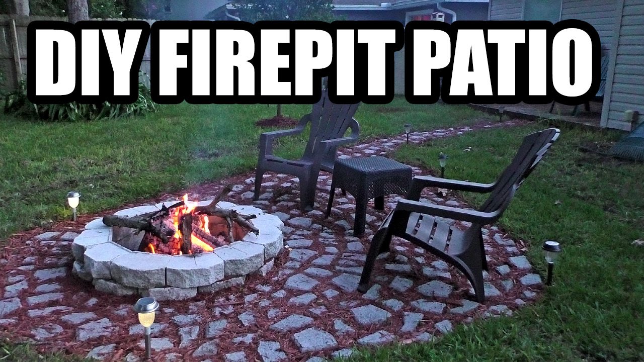 DIY FIREPIT PATIO with Stepping Stones made with a MOLD ...