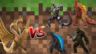 Goghirah vs Godzilla,meca Godzilla,Burning Godzilla and Kong with axe fight in Minecraft# BADAS LOVE