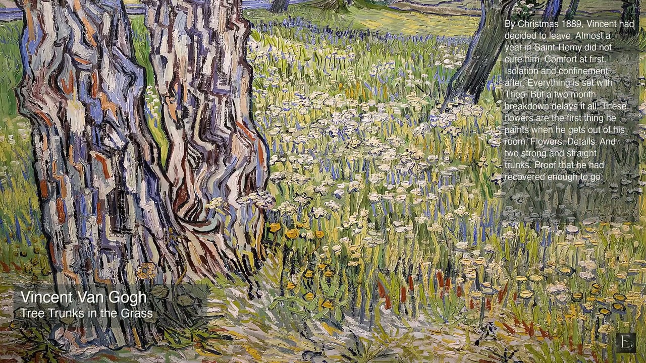 Vincent Van Gogh - Tree Trunks in the Grass - 3 Hour Screensaver