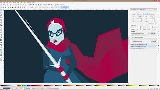 Ice warrior-queen character design with Inkscape