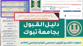 جامعة تبوك القبول والتسجيل| الجدول الزمني لمواعيد القبول في جامعة تبوك لدرجتي البكالوريوس والدبلوم