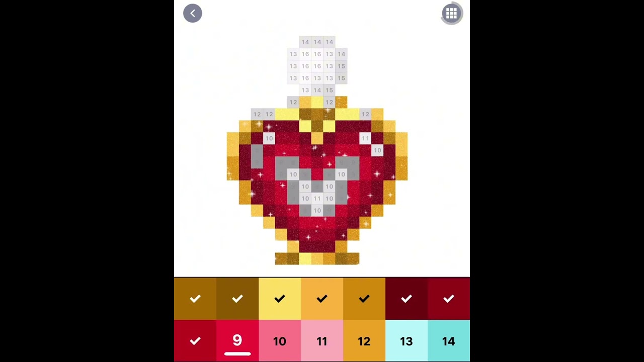 Glass heart pixel art 