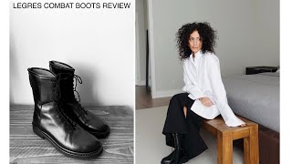 LEGRES LEATHER COMBAT LACE UP BOOTS 