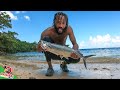 Jamaican Mackerel Catch and Cook For Sunday Dinner | Spearfishing Adventure