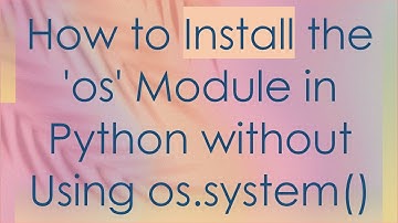 How to Install the 