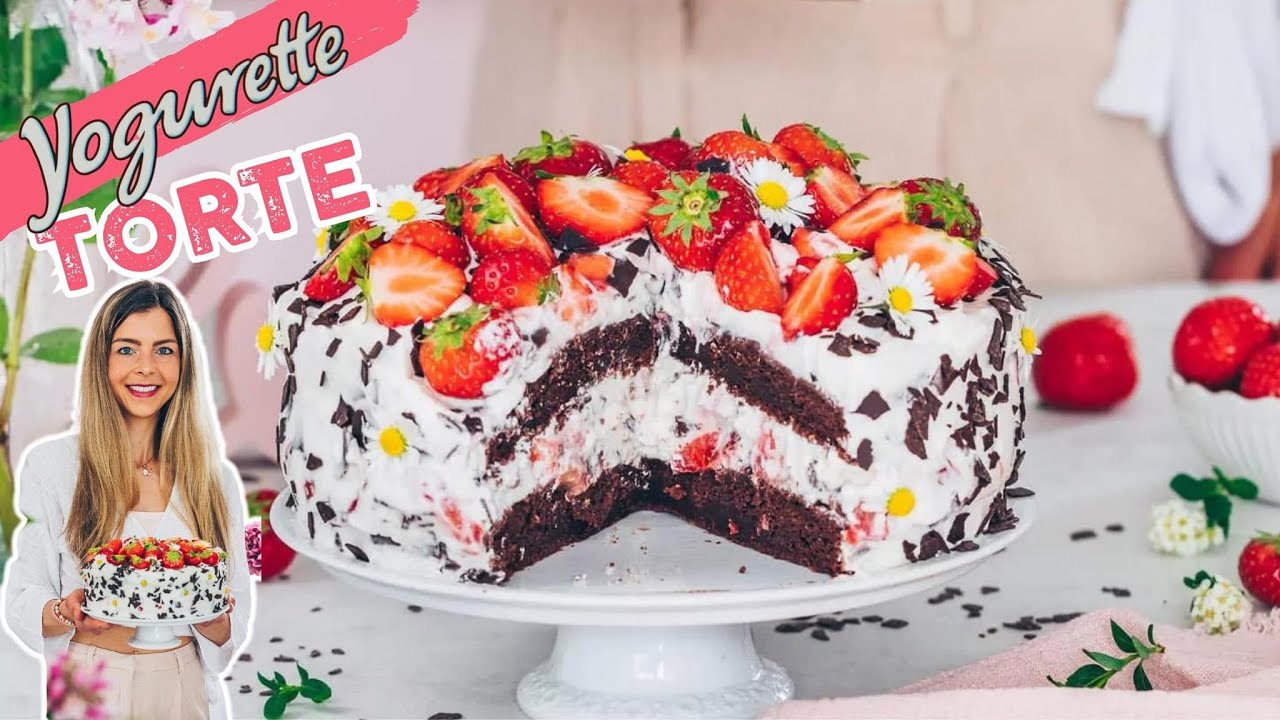 Yogurette-Torte ♡ Diese Erdbeer-Schoko-Torte schmeckt wie das Original und ist Vegan ♡