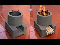 How to make a simple outdoor mini wood stove with old cement and foam - Great idea for a wood stove