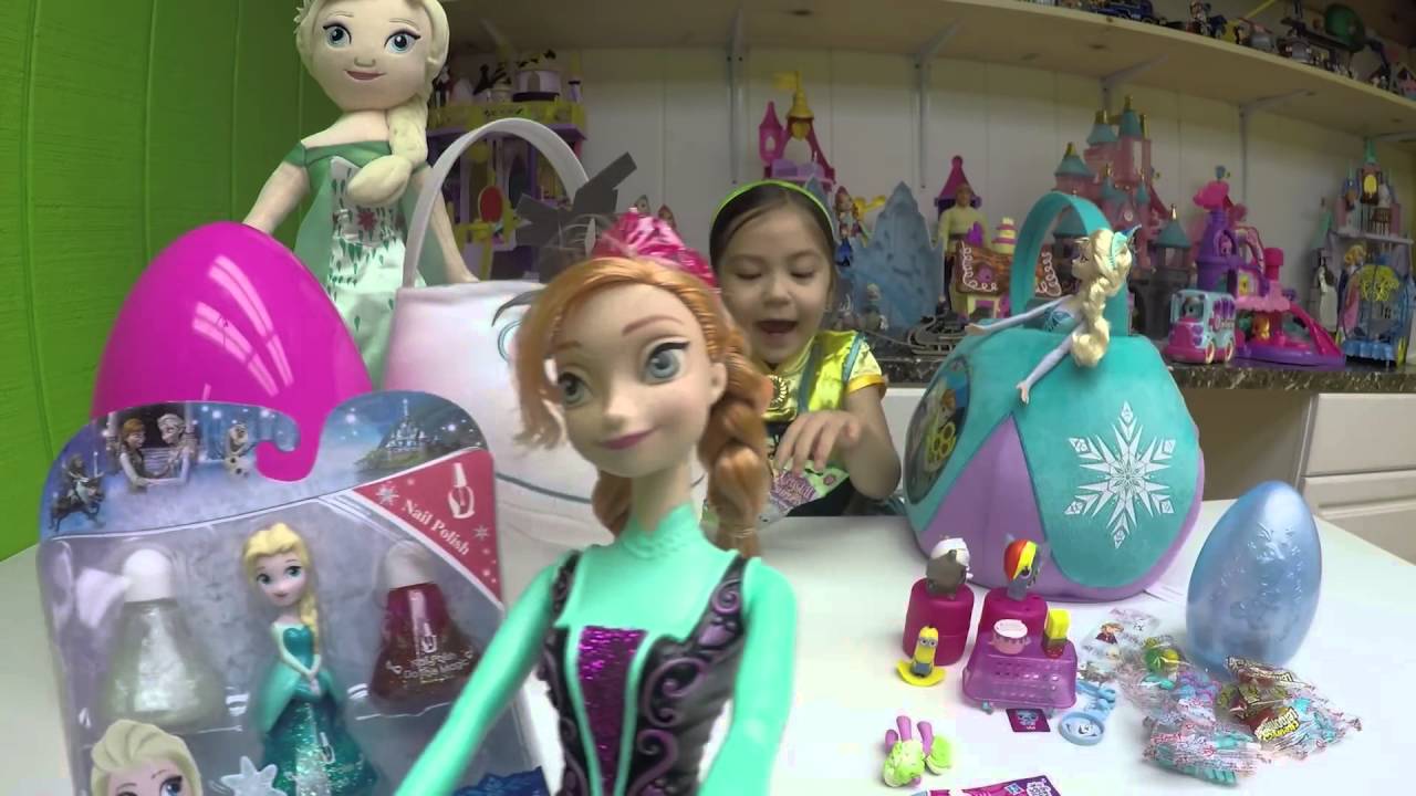 COLORFUL BIG FROZEN SURPRISE EGGS EASTER BASKET Giant Frozen Egg Surprise Opening Toys Elsa Anna Toy