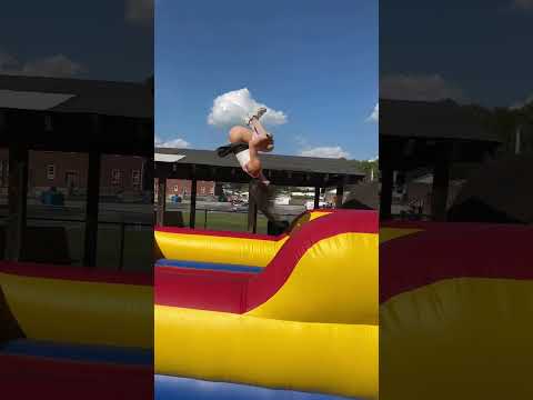 Combining backflips and a bounce house!
