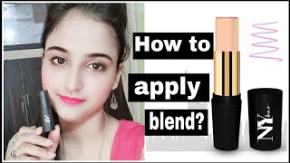 How to apply stick foundation / stick foundation kaise use kare / Nybae makeup/ pan stick foundation