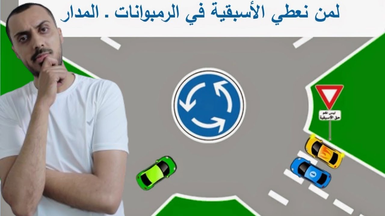 الأسبقية في ملتقى طرق دوراني (الرمبوانات) #automobile #سيارات #رخصة_السياقة