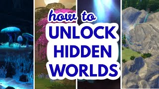 How to Access ALL HIDDEN WORLDS in The Sims 4 #TheSims4 #HiddenWorlds *they are so beautiful* 🌳☁ screenshot 4