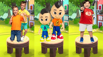 Tag with Ryan VS CKN Toys Car Hero Run VS Vlad & Niki Run - All Characters Unlocked