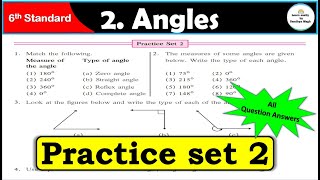 Practice set 2 | Angles | Chapter 2 | 6th standard | Maths | Maharashtra State Board
