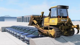 BULDOZER PRESS! CRASH TEST CARS! #4 - BeamNg Drive