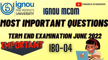 REPEATED & IMPORTANT QUESTIONS IBO-04 || DEC 2022 || IGNOU || IBO 4   @Gyankoshbyrashi