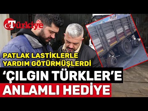 Patlak Lastiklerle Deprem Yardımı Taşıyan Tır Sürücüsü Kardeşlere İş Adamlarından Anlamlı Hediye!