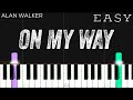 Alan Walker Sabrina Carpenter Farruko On My Way EASY Piano Tutorial