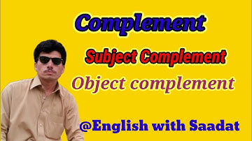 Complement|Subject complement|Object complement|in Urdu|Hindi.