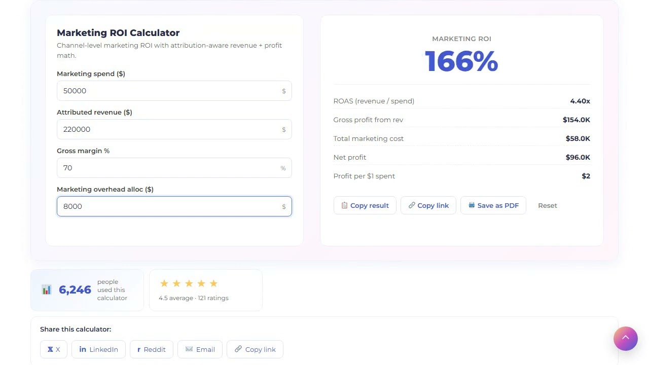 Marketing ROI Calculator — video tutorial