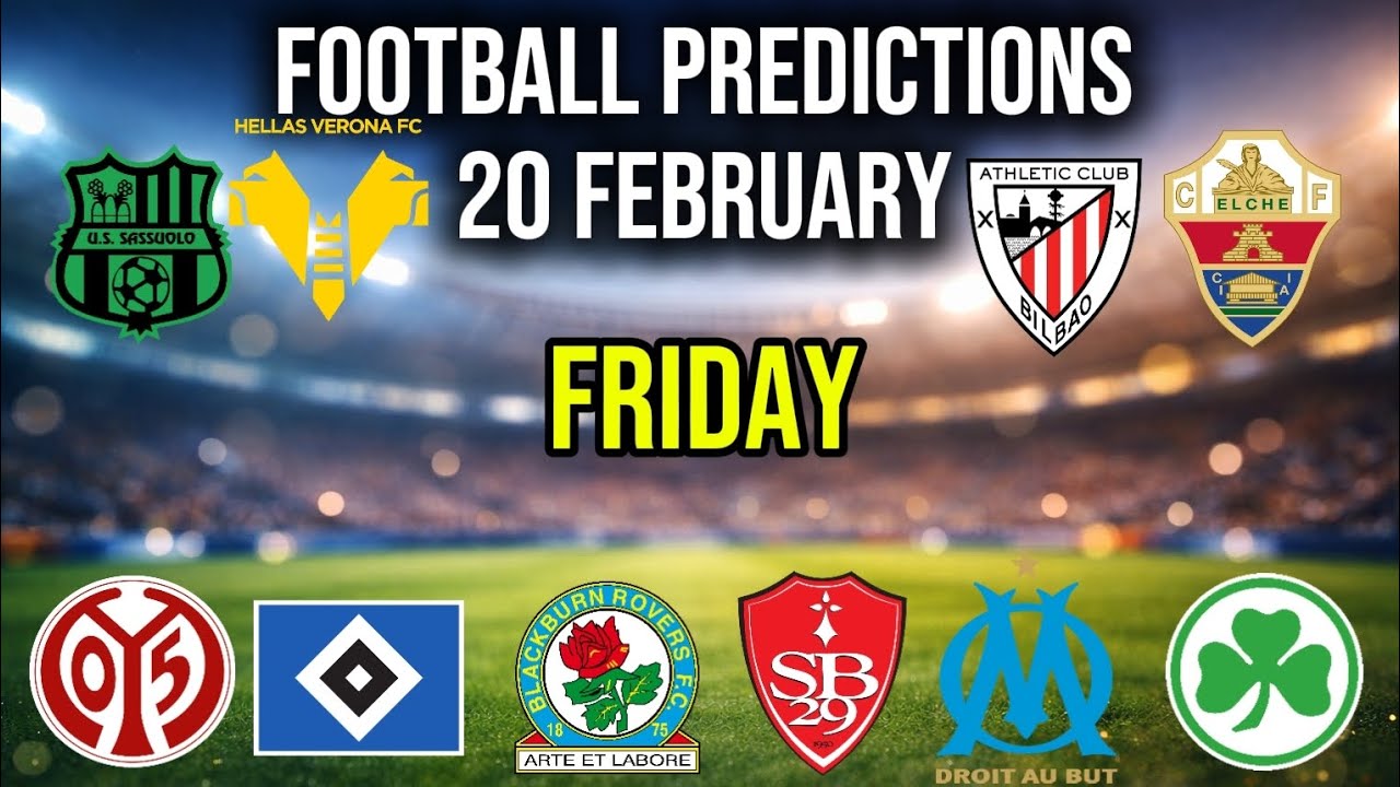 FOOTBALL PREDICTIONS TODAY 20 FEBRUARY 2026 | GERMANY BUNDESLIGA | SPAIN LA LIGA