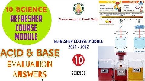 Refresher Course Module - 10 science - 11 Acids and Bases - Explanation with answers