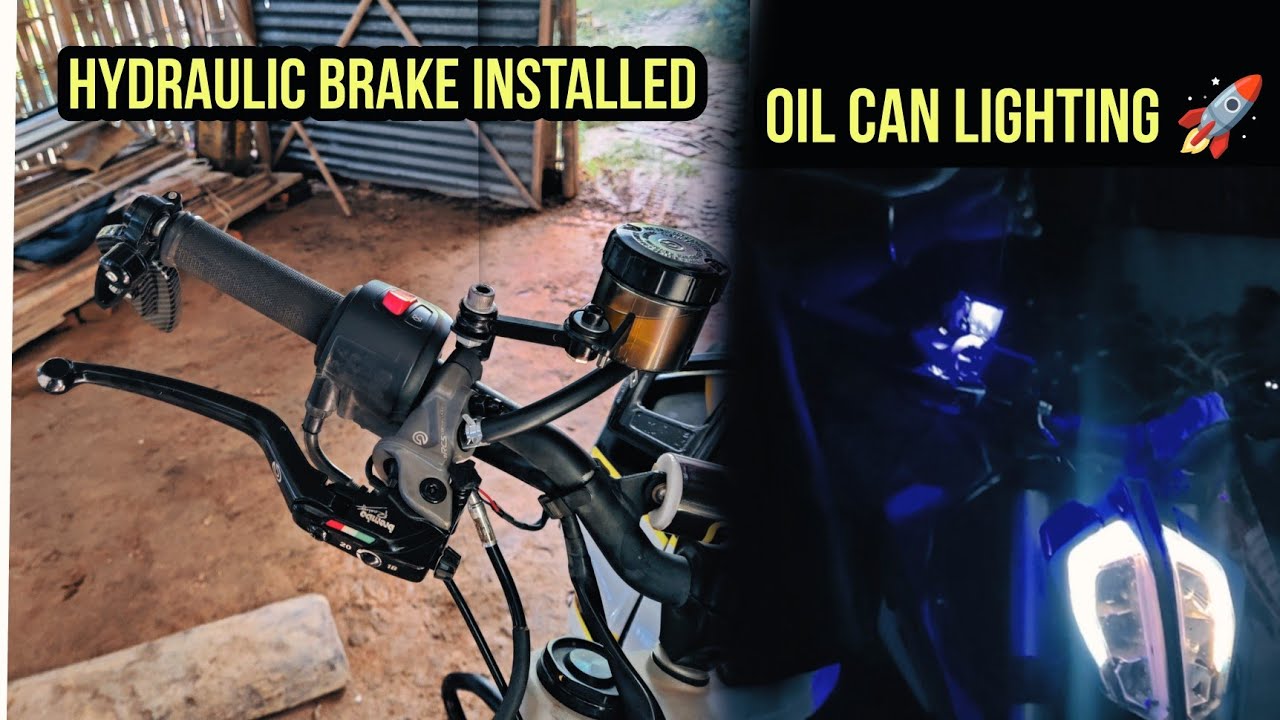 BREMBO hydraulic Brake and Clutch installed🚀 light fixed on oil can💯