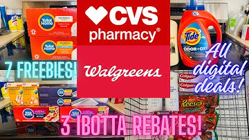 All digital CVS and Walgreens haul! 7 freebies! 3 IBOTTA rebates! 
