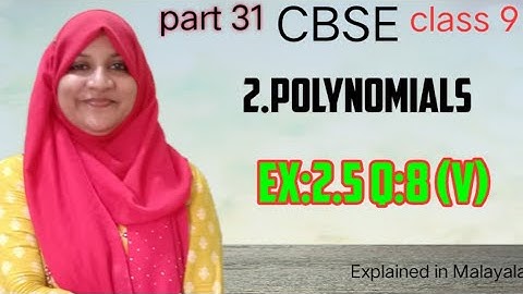 Hoofdstuk 2 Polynomen Ex:2.5 q:8(v) CBSE wiskunde klas 9 in het Malayalam