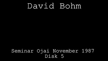 David Bohm Seminar 1987 - Disk 5