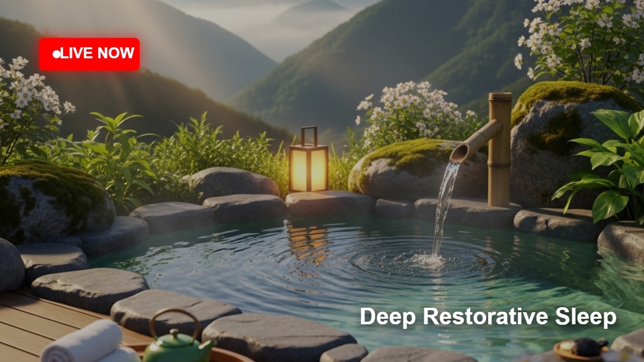 🔴 LIVE – Drift Into Stillness: Healing Water Sounds & Deep Restorative Sleep Music ✨