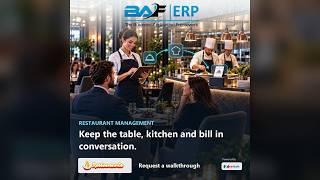 Restaurant Management Software India | Keep the table, kitchen and bill in conversation | BAF ERP screenshot 4
