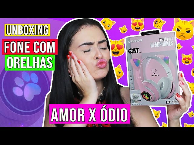 FONE DE OUVIDO HEADPHONE ORELHA DE GATO BLUETOOTH COM LED HF-C240BT EXBOM -  Meli Comércio 