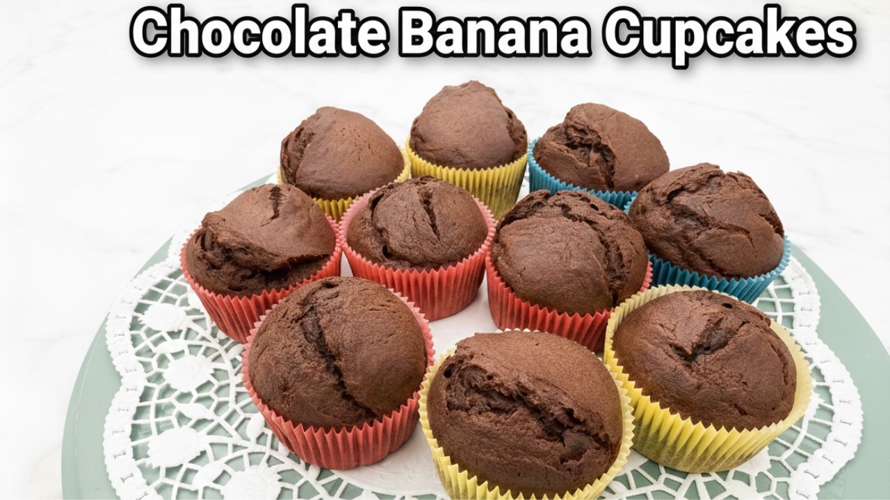 Super Moist Chocolate Banana Cupcakes! 🧁 (Moist & Easy Recipe)