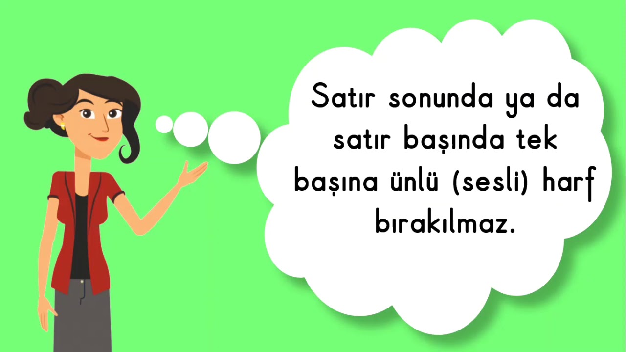 1. Sınıf - Türkçe - Satır Sonuna Sığmayan Sözcükler - YouTube