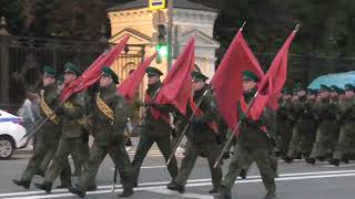 Репетиция Парада Победы 2 мая 2024 г. Выдвижение курсантов МЧС и погранвойск на Красную площадь.