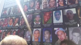 Police and protesters at anti-police brutality rally, RNC