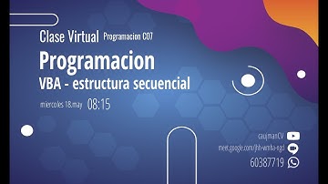 programacion | VBA - estructura secuencial (programacionC07 - 18may)