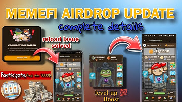 memefi airdrop🤑 coin new update Memefi connection failed problem level up or Participate kesy kren