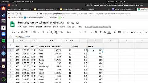 How to Calculate Horse Speed: Furlong to Mile; Second to Hour - Google Sheets Tutorial