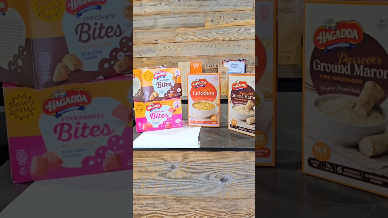 HAGADDA’s 4 new products this year: ground maror, Bubbe’s lukshen, and two bite-size treats.