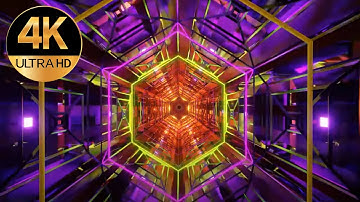 9 hour TV 4k HEXAGON fast moving Multi Metallic Color Relaxing Meditation Video Background loop