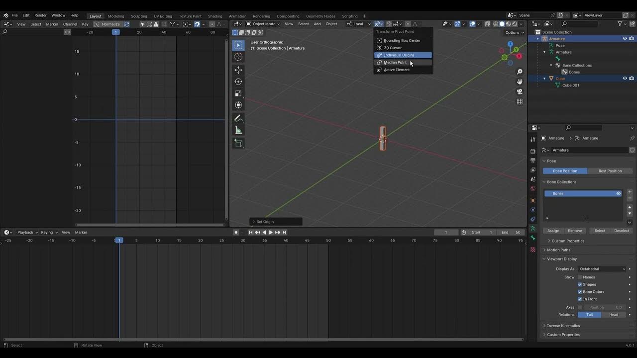 Blender What to do when origin does not change = Select Individual