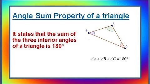 Angle Sum Property of a Triangle